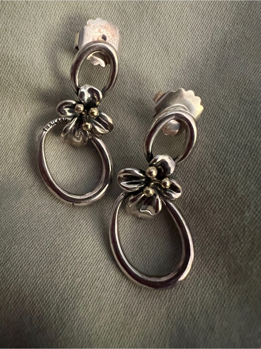 Ann King 925 Sterling 18K Accent Floral
Earrings